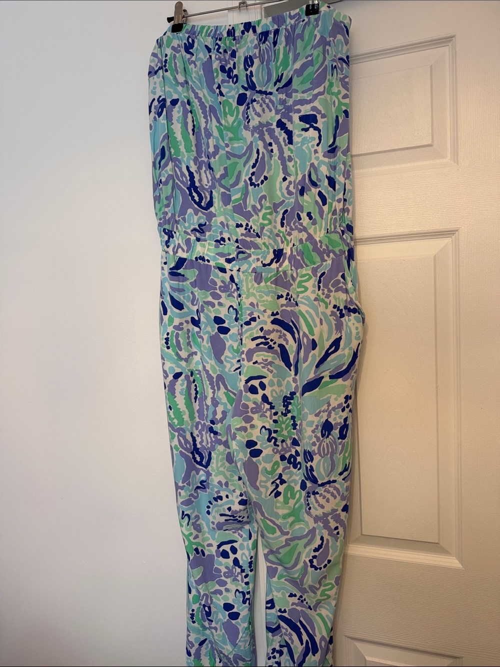 GUC/EUC Lilly Pulitzer Blue, Mint & Lavender Printed Jumpsuit. SIZE XL